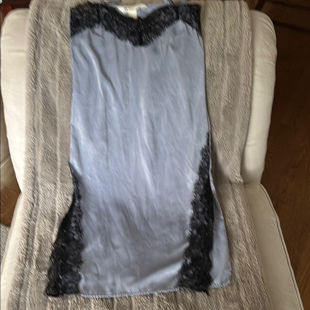 H&M Coachella Gray and Black Lace Chemise